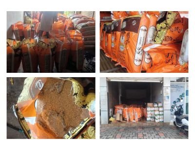Water Affected Stock of Rice